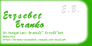 erzsebet branko business card